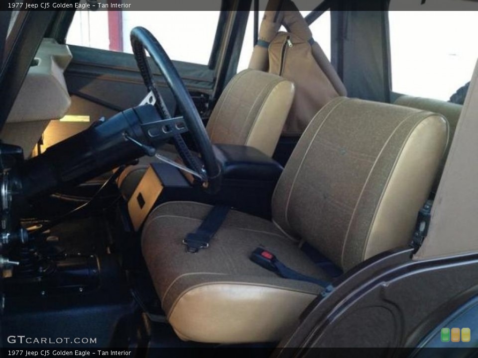 Tan Interior Front Seat for the 1977 Jeep CJ5 Golden Eagle #111710063