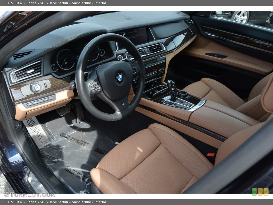 Saddle/Black Interior Prime Interior for the 2015 BMW 7 Series 750i xDrive Sedan #111779402