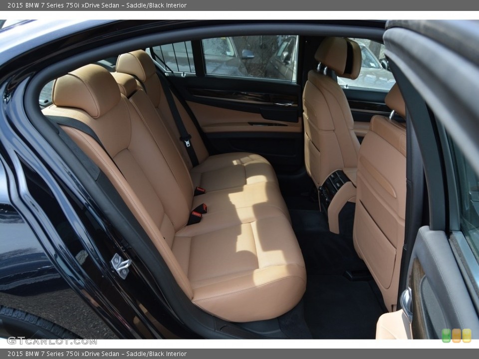 Saddle/Black Interior Rear Seat for the 2015 BMW 7 Series 750i xDrive Sedan #111779721