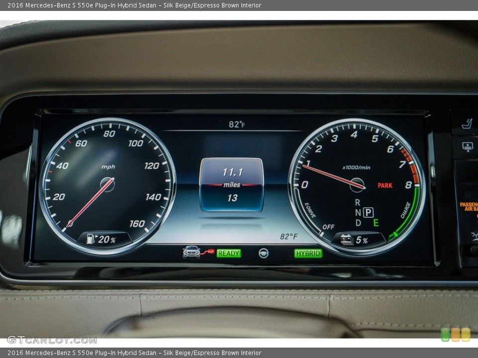 Silk Beige/Espresso Brown Interior Gauges for the 2016 Mercedes-Benz S 550e Plug-In Hybrid Sedan #111785054
