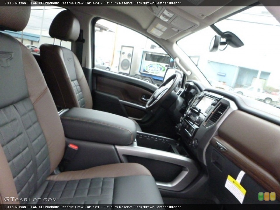 Platinum Reserve Black/Brown Leather Interior Front Seat for the 2016 Nissan TITAN XD Platinum Reserve Crew Cab 4x4 #111811853