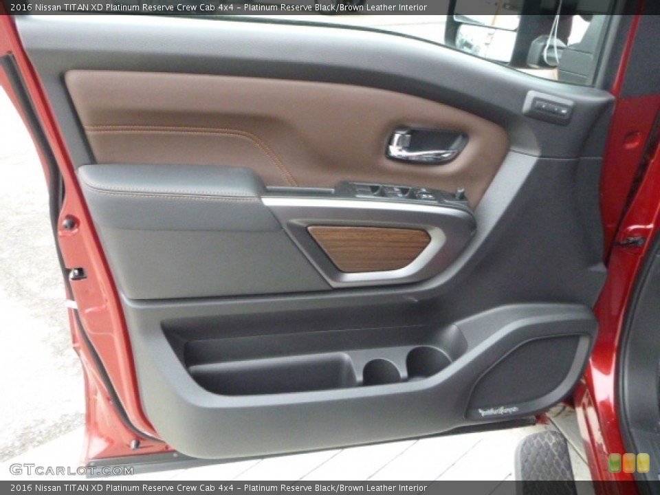 Platinum Reserve Black/Brown Leather Interior Door Panel for the 2016 Nissan TITAN XD Platinum Reserve Crew Cab 4x4 #111812018