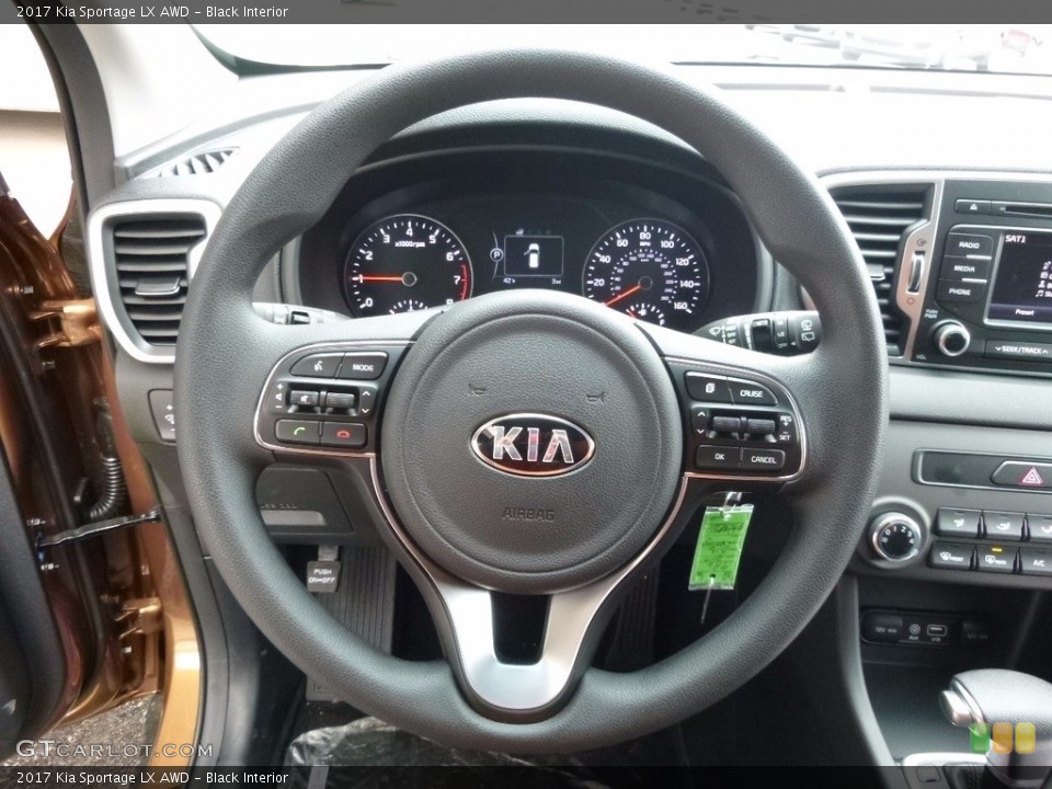 Black Interior Steering Wheel for the 2017 Kia Sportage LX AWD #111813299