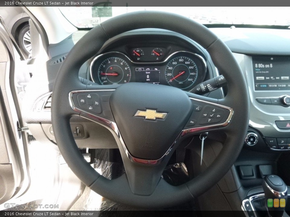 Jet Black Interior Steering Wheel for the 2016 Chevrolet Cruze LT Sedan #111814301