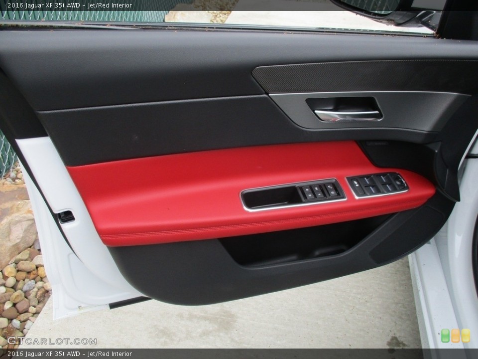 Jet/Red Interior Door Panel for the 2016 Jaguar XF 35t AWD #111816737
