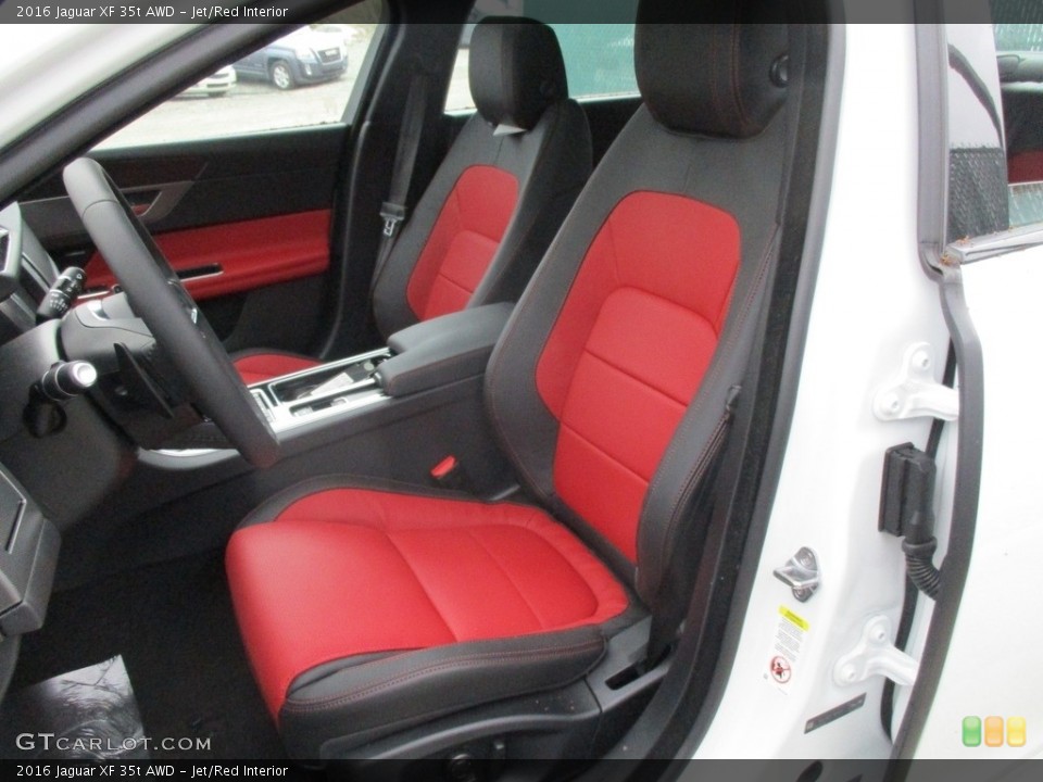 Jet/Red Interior Front Seat for the 2016 Jaguar XF 35t AWD #111816776