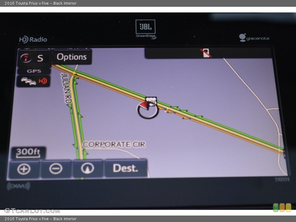 Black Interior Navigation for the 2016 Toyota Prius v Five #111868120