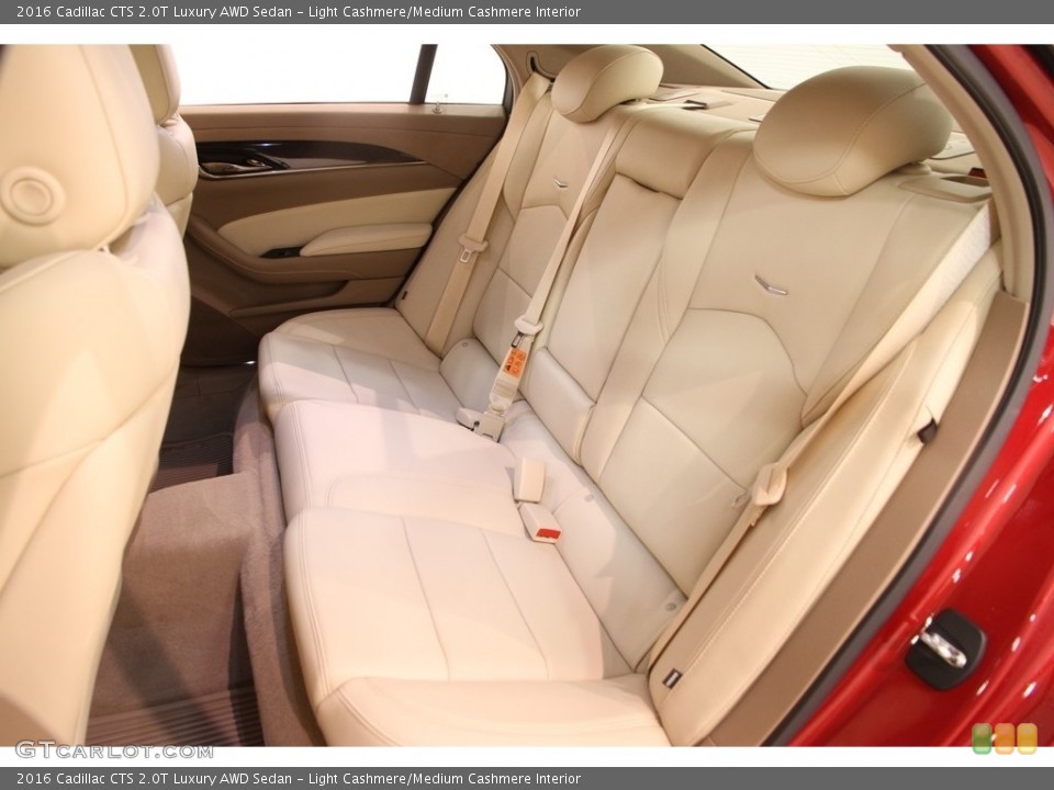 Light Cashmere/Medium Cashmere Interior Rear Seat for the 2016 Cadillac CTS 2.0T Luxury AWD Sedan #111869797