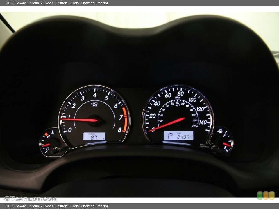 Dark Charcoal Interior Gauges for the 2013 Toyota Corolla S Special Edition #111899146