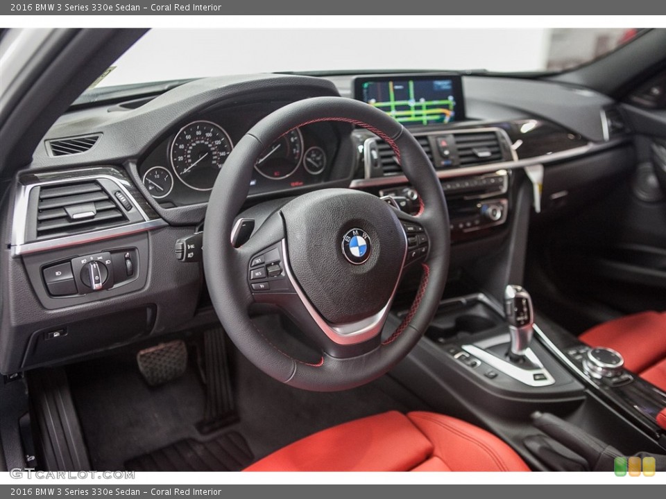 Coral Red Interior Prime Interior for the 2016 BMW 3 Series 330e Sedan #111929367