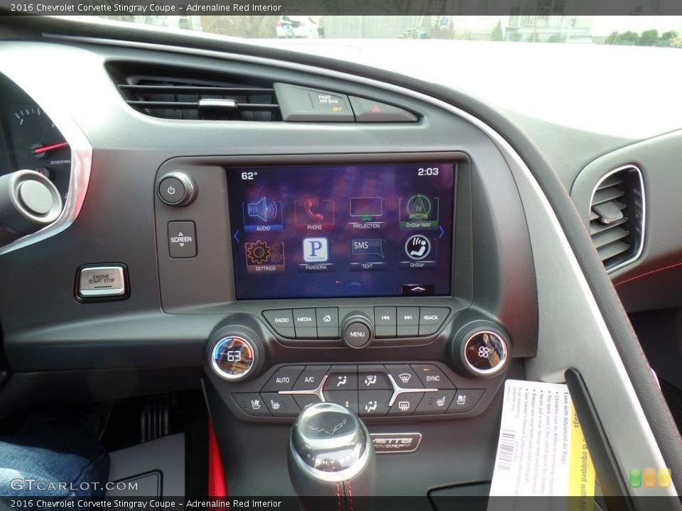 Adrenaline Red Interior Controls for the 2016 Chevrolet Corvette Stingray Coupe #111963682