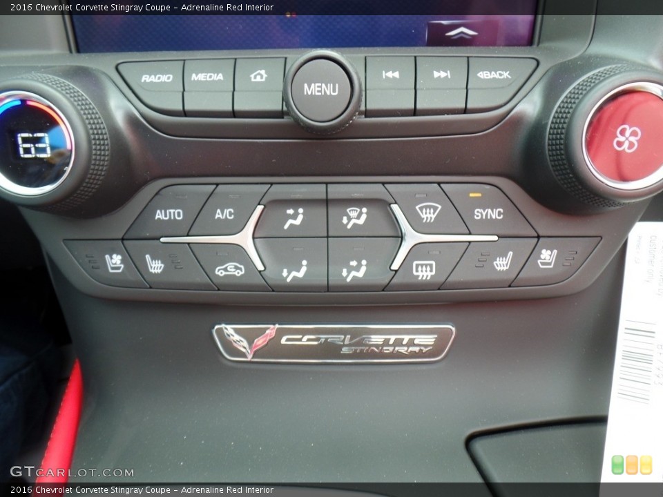 Adrenaline Red Interior Controls for the 2016 Chevrolet Corvette Stingray Coupe #111963883