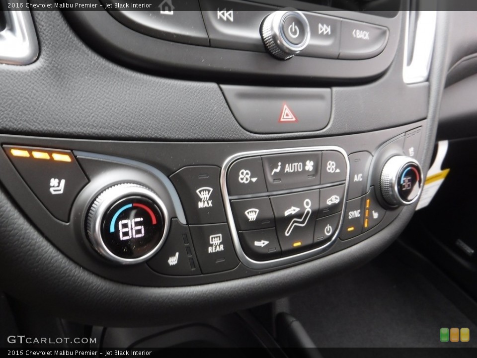 Jet Black Interior Controls for the 2016 Chevrolet Malibu Premier #112013430