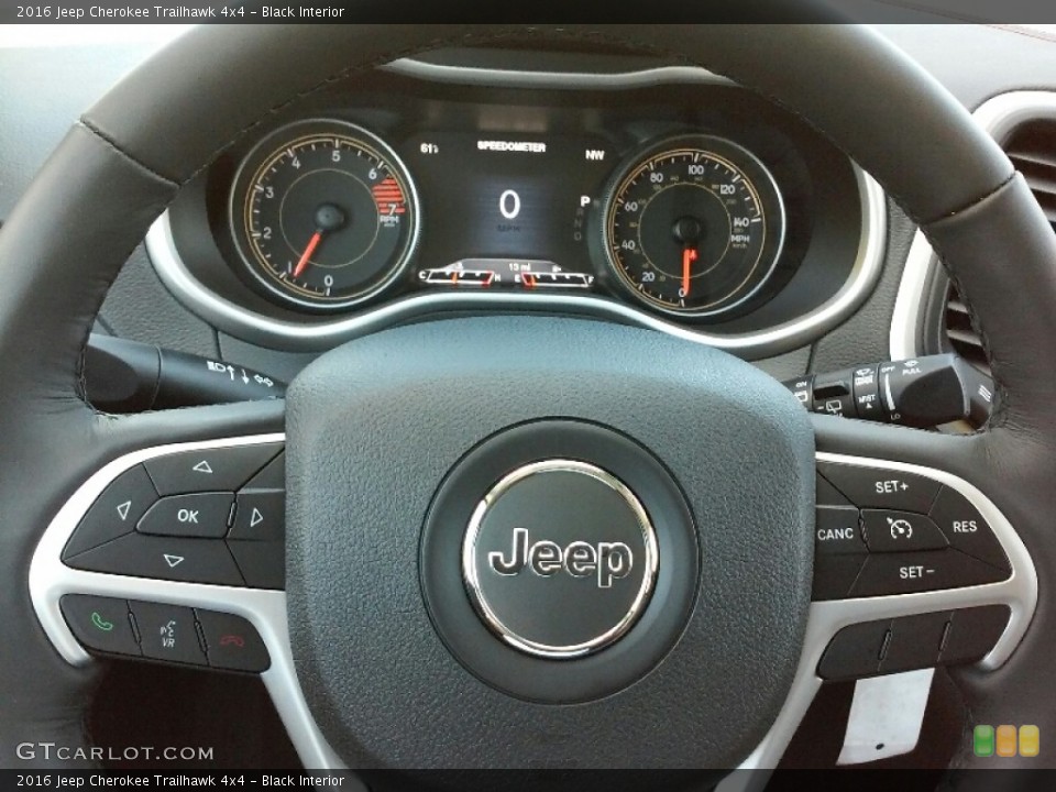 Black Interior Gauges for the 2016 Jeep Cherokee Trailhawk 4x4 #112021230