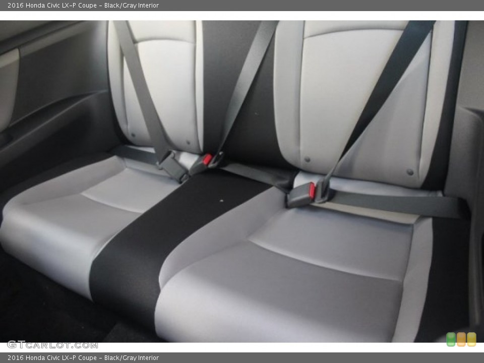 Black/Gray Interior Rear Seat for the 2016 Honda Civic LX-P Coupe #112025112