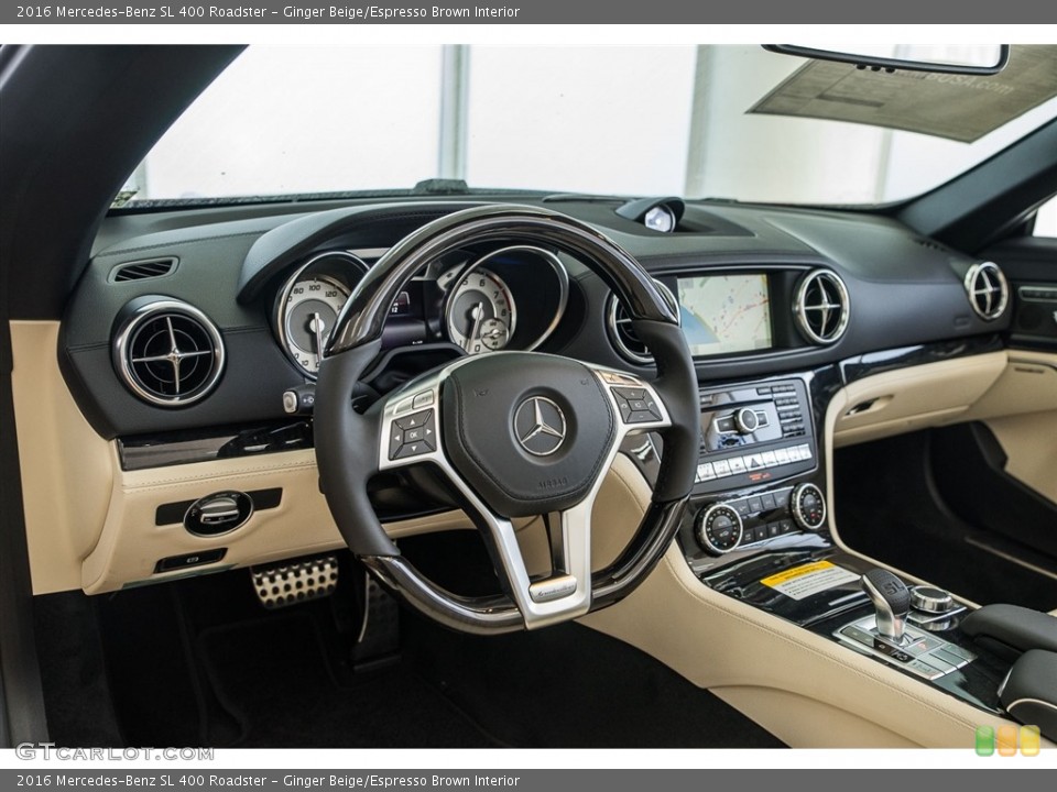 Ginger Beige/Espresso Brown Interior Dashboard for the 2016 Mercedes-Benz SL 400 Roadster #112030505