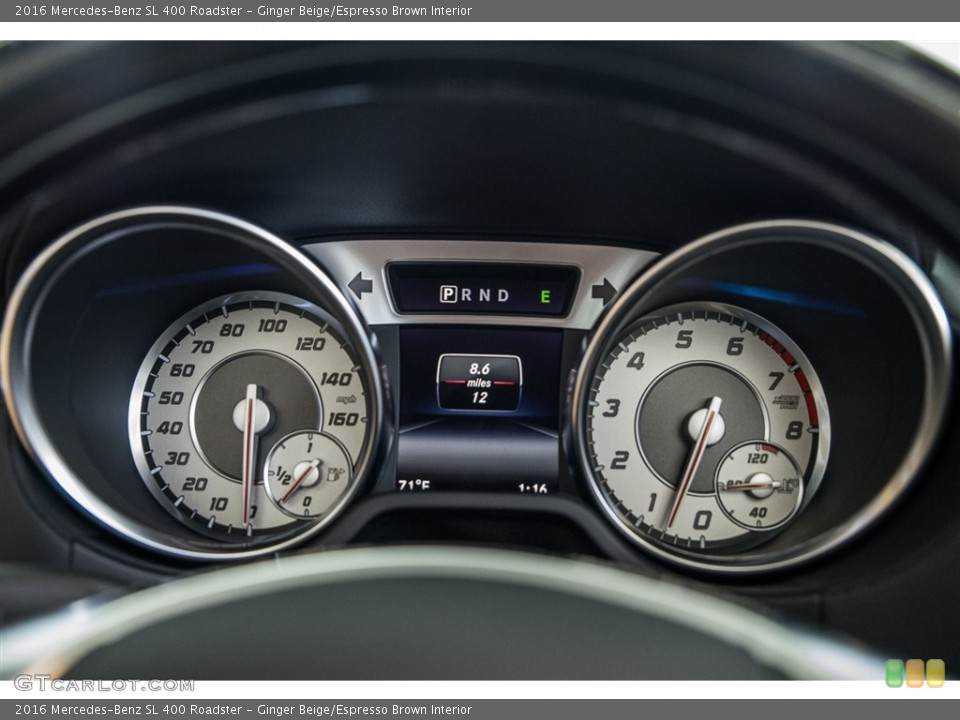 Ginger Beige/Espresso Brown Interior Gauges for the 2016 Mercedes-Benz SL 400 Roadster #112030566