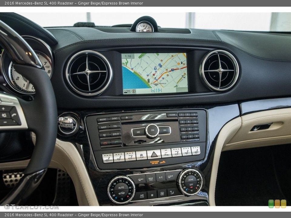 Ginger Beige/Espresso Brown Interior Controls for the 2016 Mercedes-Benz SL 400 Roadster #112030592