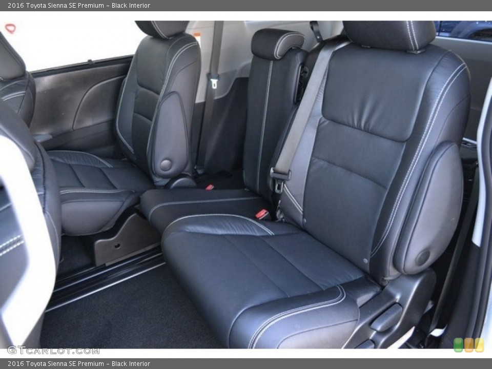 Black Interior Rear Seat for the 2016 Toyota Sienna SE Premium #112059194