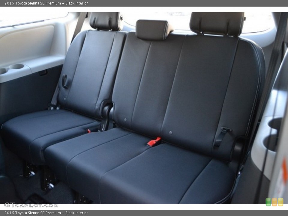 Black Interior Rear Seat for the 2016 Toyota Sienna SE Premium #112059210