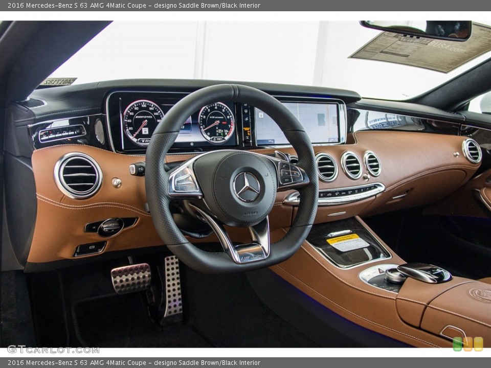 designo Saddle Brown/Black Interior Dashboard for the 2016 Mercedes-Benz S 63 AMG 4Matic Coupe #112089938