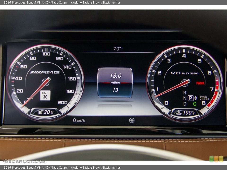 designo Saddle Brown/Black Interior Gauges for the 2016 Mercedes-Benz S 63 AMG 4Matic Coupe #112089990