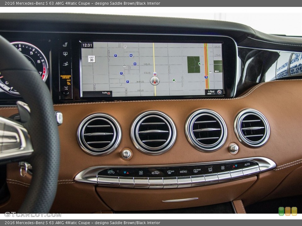 designo Saddle Brown/Black Interior Navigation for the 2016 Mercedes-Benz S 63 AMG 4Matic Coupe #112090016