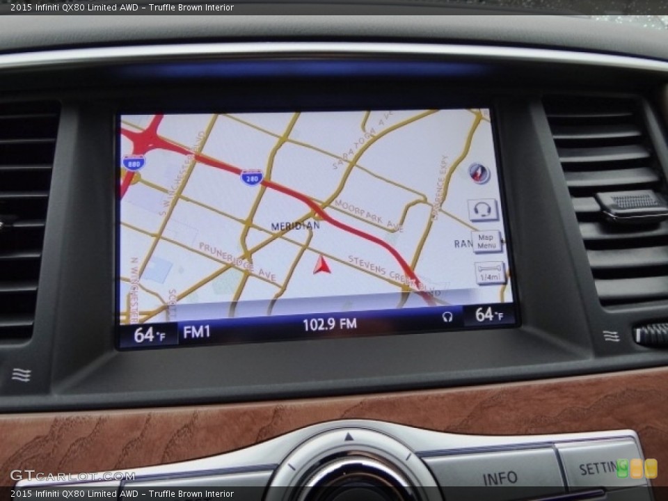 Truffle Brown Interior Navigation for the 2015 Infiniti QX80 Limited AWD #112161925