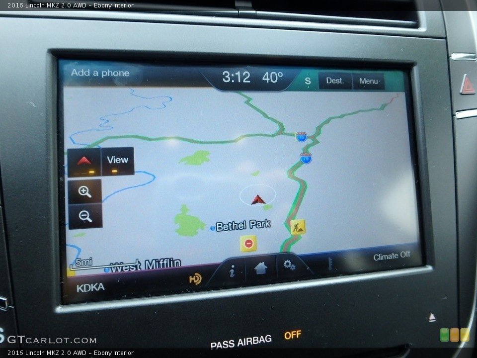 Ebony Interior Navigation for the 2016 Lincoln MKZ 2.0 AWD #112163242