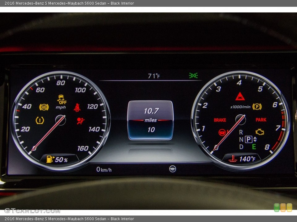 Black Interior Gauges for the 2016 Mercedes-Benz S Mercedes-Maybach S600 Sedan #112197633
