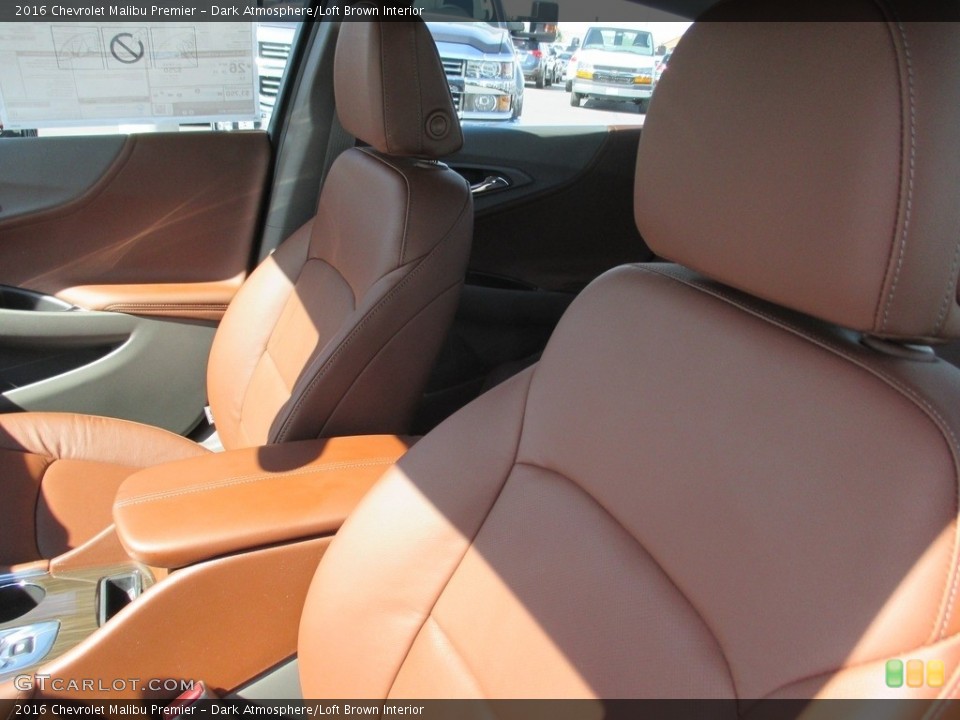Dark Atmosphere/Loft Brown Interior Front Seat for the 2016 Chevrolet Malibu Premier #112224101