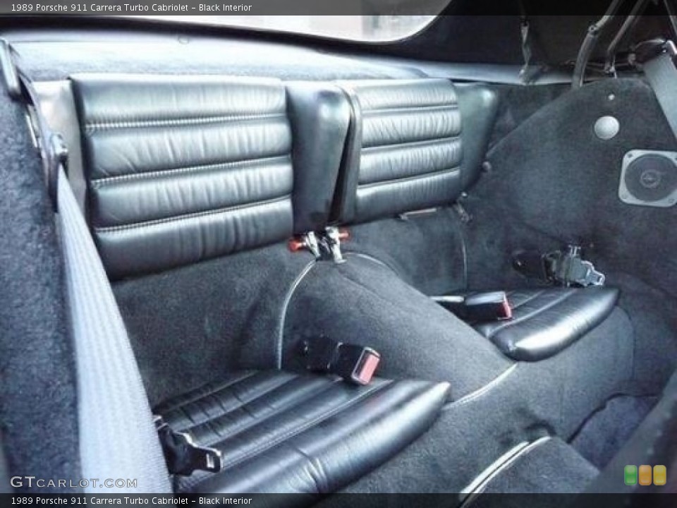 Black Interior Rear Seat for the 1989 Porsche 911 Carrera Turbo Cabriolet #112286397