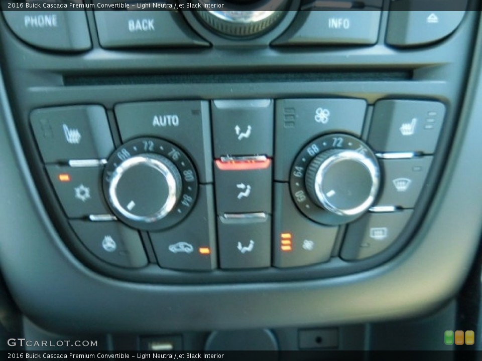 Light Neutral/Jet Black Interior Controls for the 2016 Buick Cascada Premium Convertible #112290696