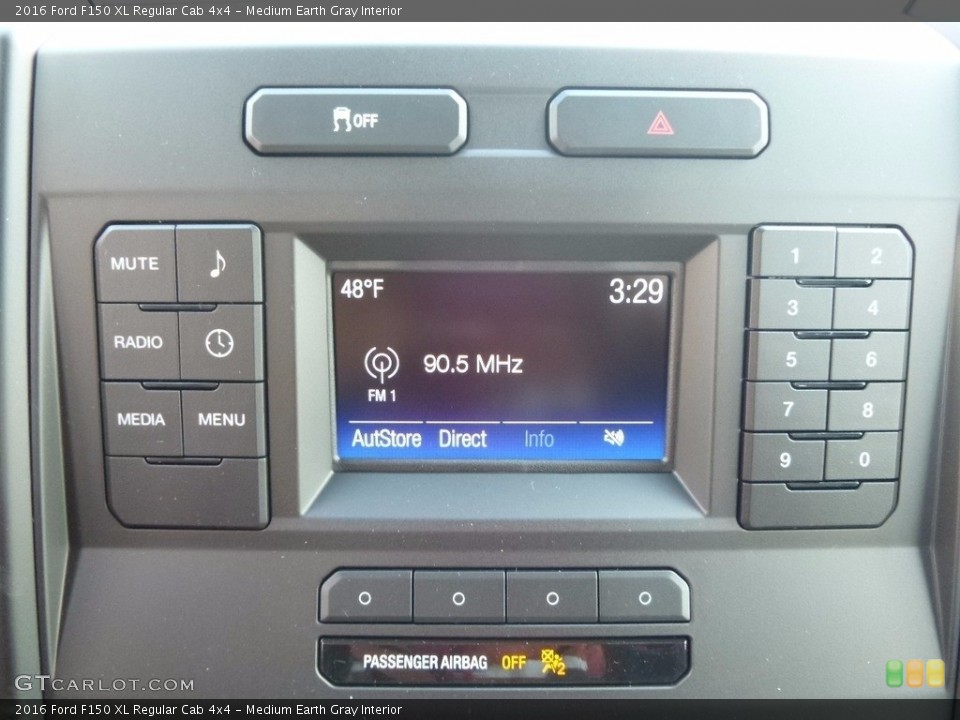 Medium Earth Gray Interior Controls for the 2016 Ford F150 XL Regular Cab 4x4 #112306314