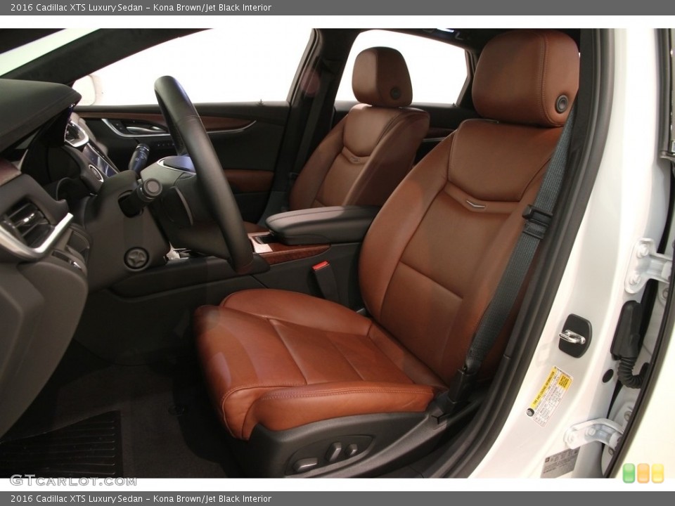 Kona Brown/Jet Black Interior Front Seat for the 2016 Cadillac XTS Luxury Sedan #112317366