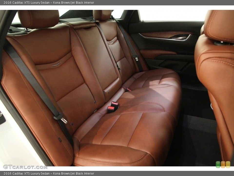 Kona Brown/Jet Black Interior Rear Seat for the 2016 Cadillac XTS Luxury Sedan #112317609