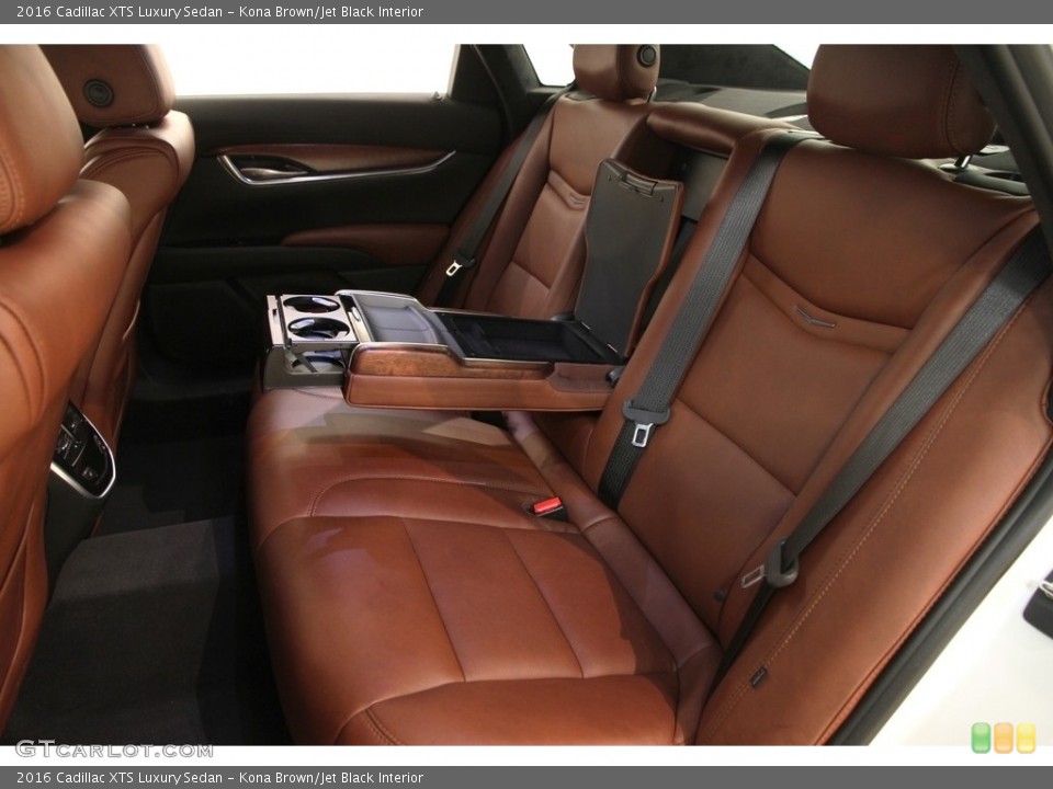 Kona Brown/Jet Black Interior Rear Seat for the 2016 Cadillac XTS Luxury Sedan #112317666