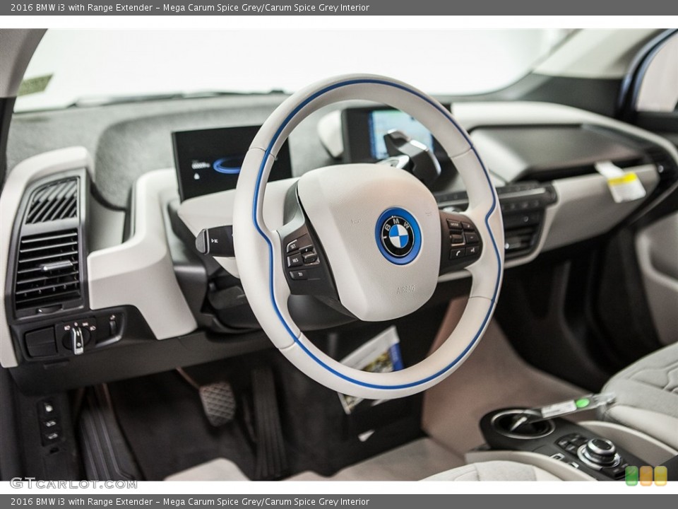 Mega Carum Spice Grey/Carum Spice Grey Interior Steering Wheel for the 2016 BMW i3 with Range Extender #112321512