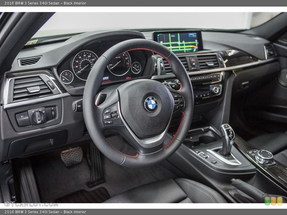 Black Interior Prime Interior for the 2016 BMW 3 Series 340i Sedan #112322343