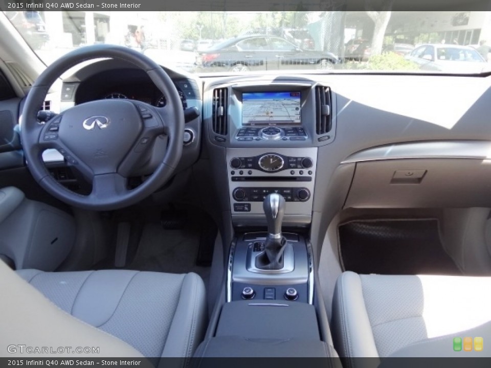 Stone Interior Dashboard for the 2015 Infiniti Q40 AWD Sedan #112382636