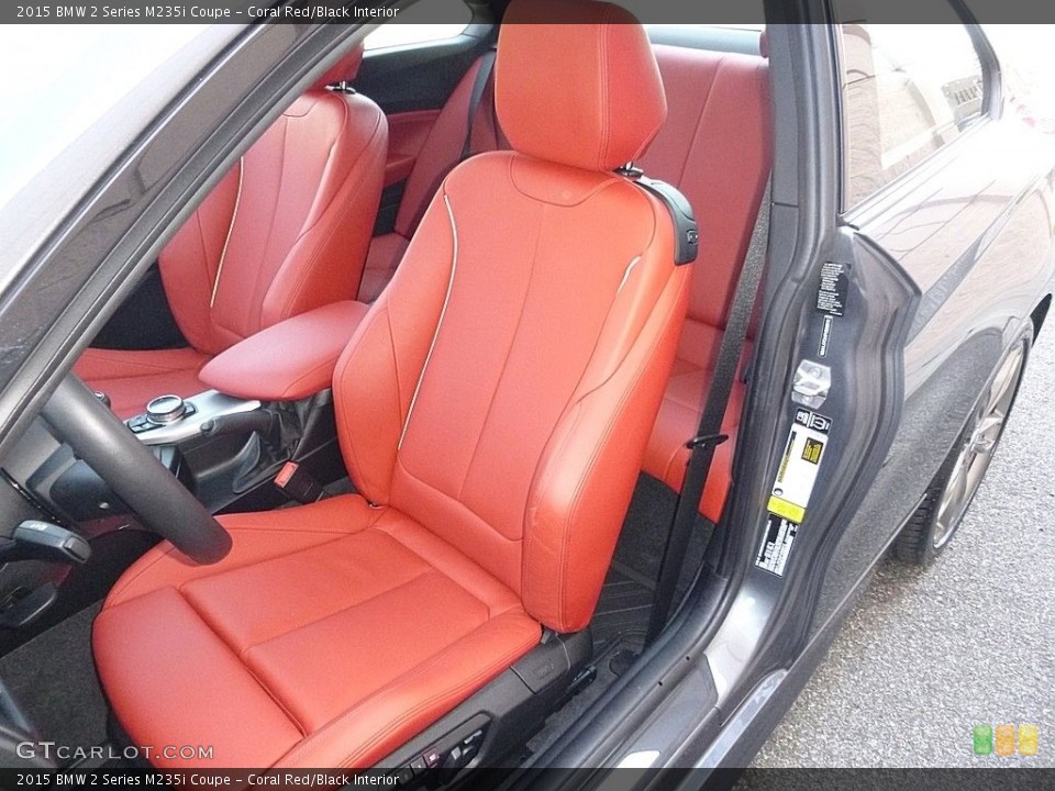 Coral Red/Black Interior Front Seat for the 2015 BMW 2 Series M235i Coupe #112385342