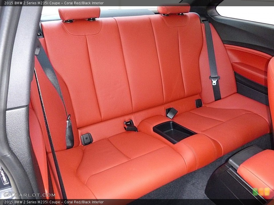 Coral Red/Black Interior Rear Seat for the 2015 BMW 2 Series M235i Coupe #112385474