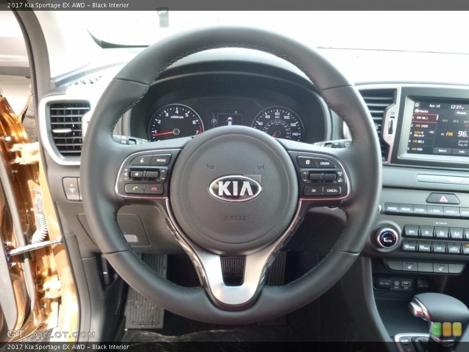 Black Interior Steering Wheel for the 2017 Kia Sportage EX AWD #112399781