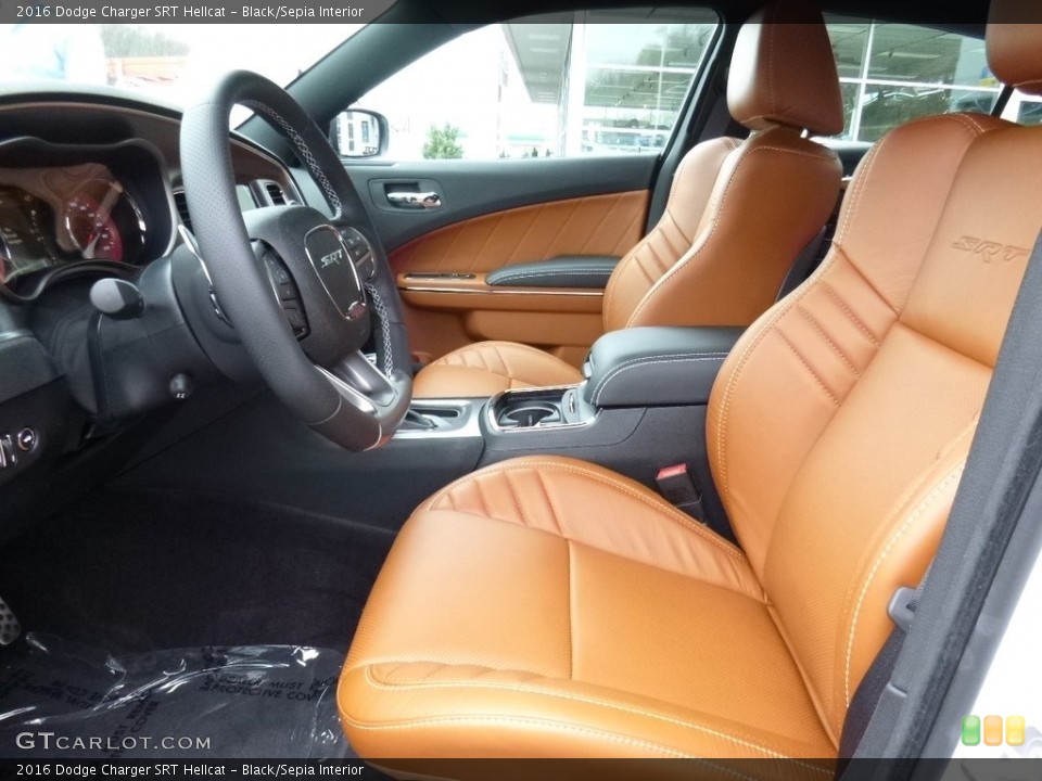 Black/Sepia Interior Front Seat for the 2016 Dodge Charger SRT Hellcat #112476692