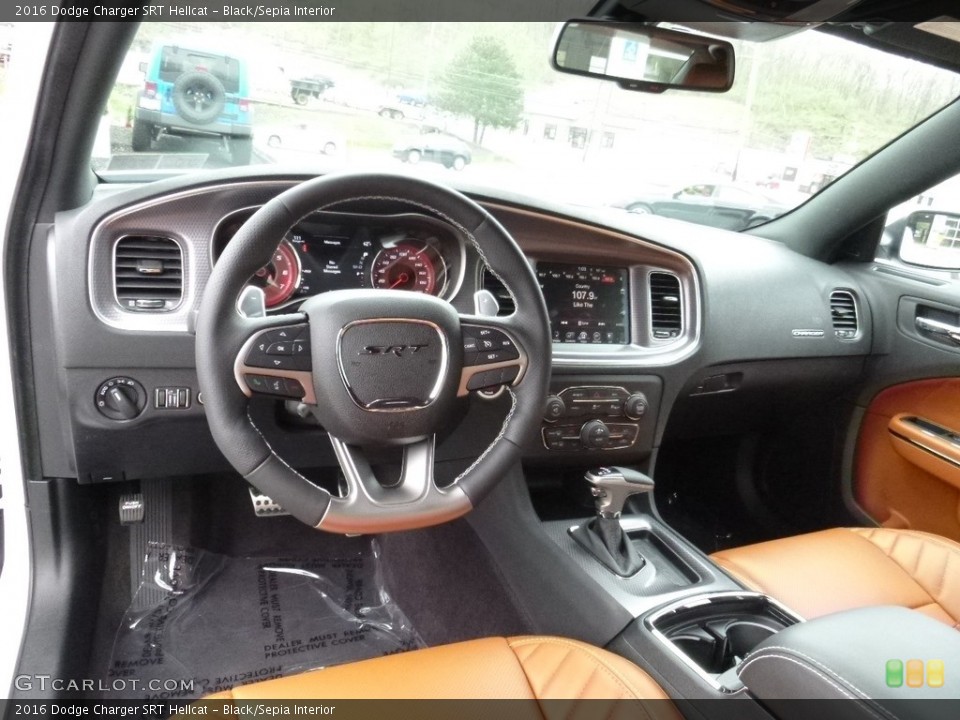 Black/Sepia Interior Prime Interior for the 2016 Dodge Charger SRT Hellcat #112476776