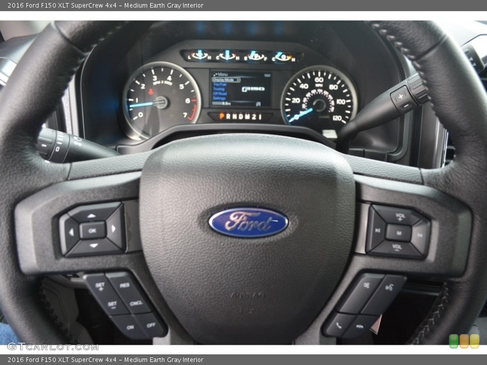 Medium Earth Gray Interior Steering Wheel for the 2016 Ford F150 XLT SuperCrew 4x4 #112478231