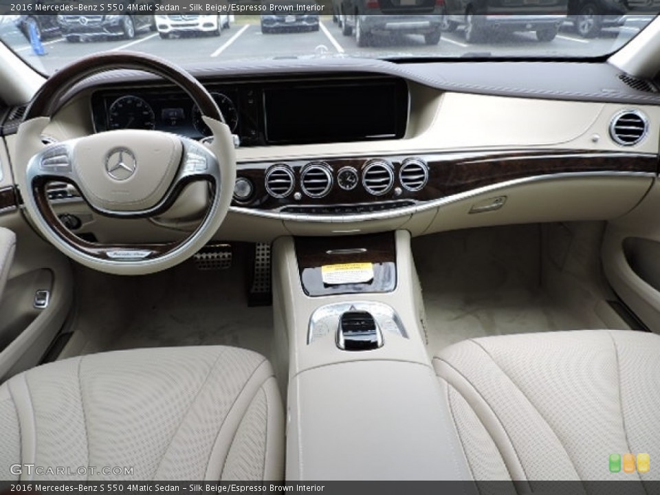 Silk Beige/Espresso Brown Interior Photo for the 2016 Mercedes-Benz S 550 4Matic Sedan #112491680