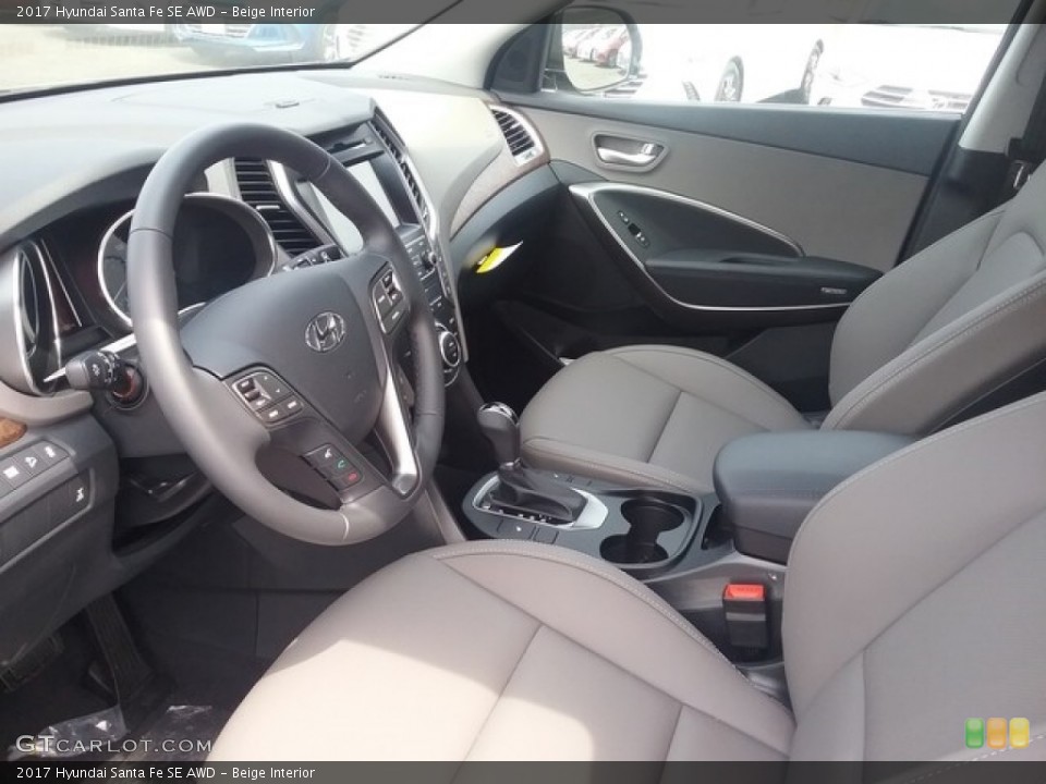Beige Interior Photo for the 2017 Hyundai Santa Fe SE AWD #112503181