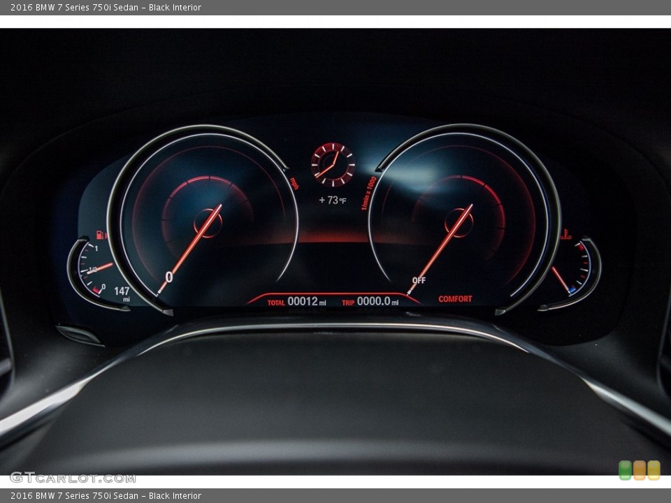 Black Interior Gauges for the 2016 BMW 7 Series 750i Sedan #112511719