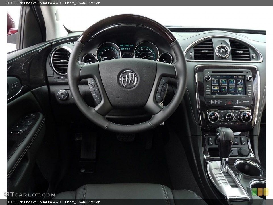 Ebony/Ebony Interior Dashboard for the 2016 Buick Enclave Premium AWD #112524848
